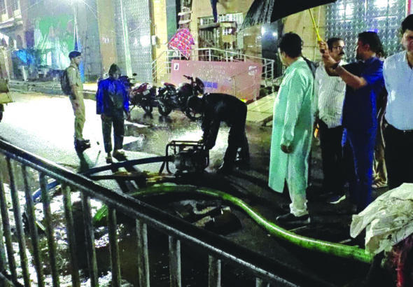 Drainage water pumping at Puri