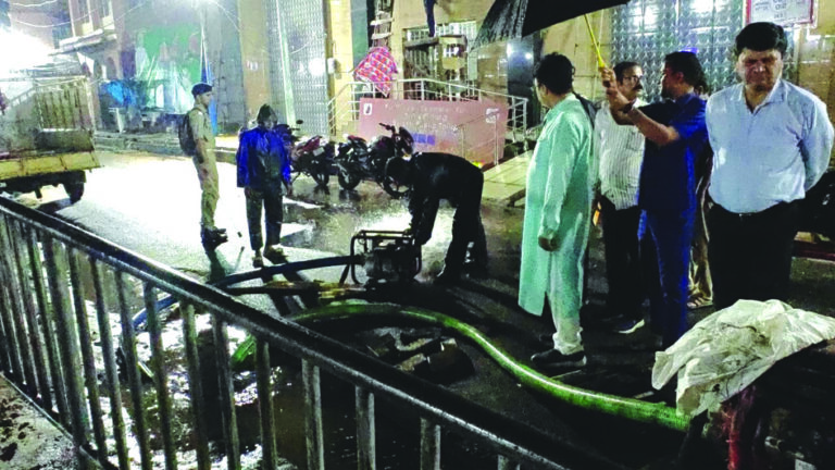 Drainage water pumping at Puri