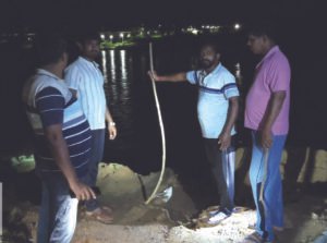 Night patroling at cyclon affected area